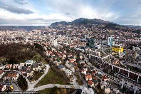 Сараево с самого высокого здания в стране